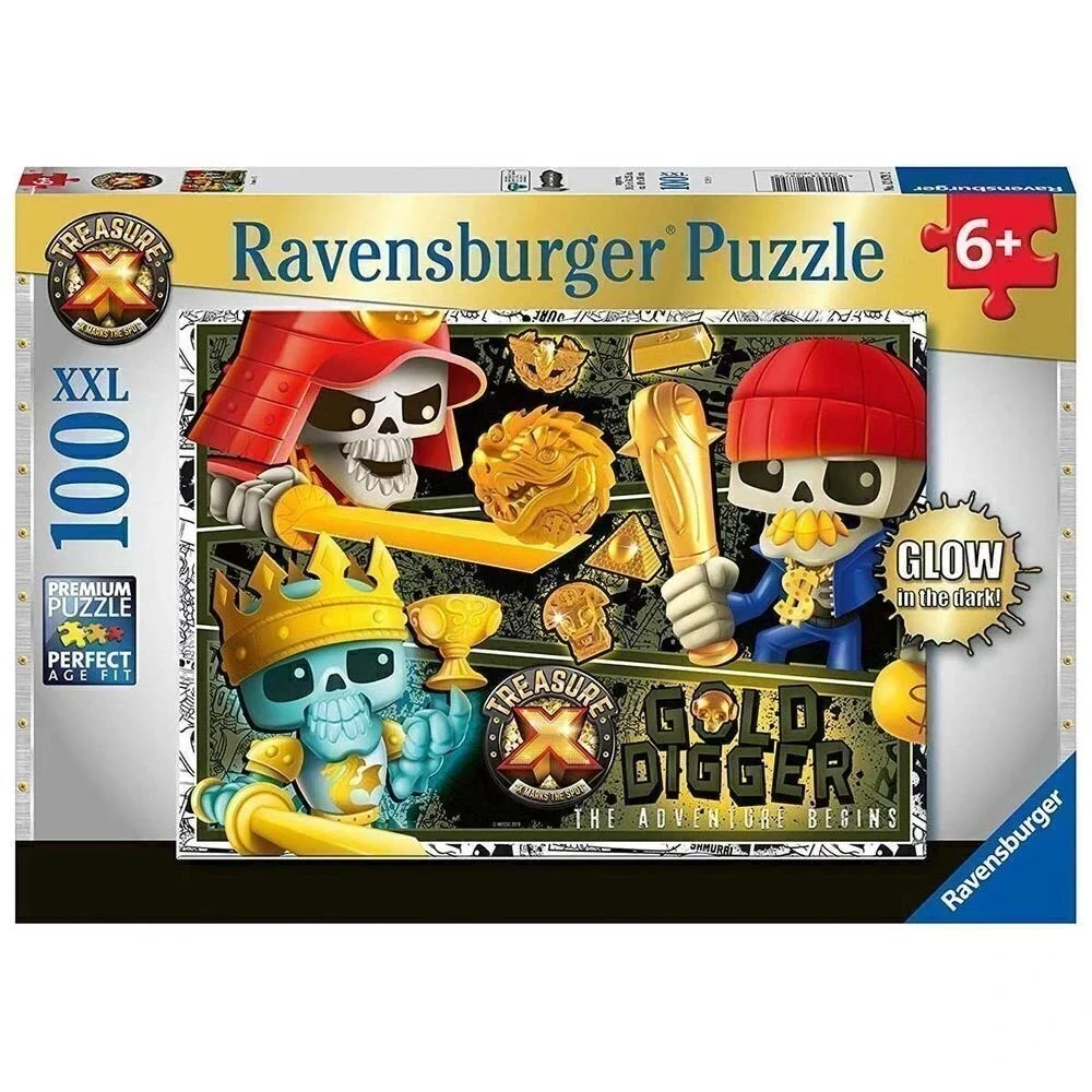Ravensburger Treasure X Puzzle 100 XXL Gold Digger Glow in the Dark 128712 NEW‎